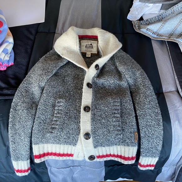 Roots Cabin Shawl Cardigan - Grey Oat Mix - Picture 1 of 4